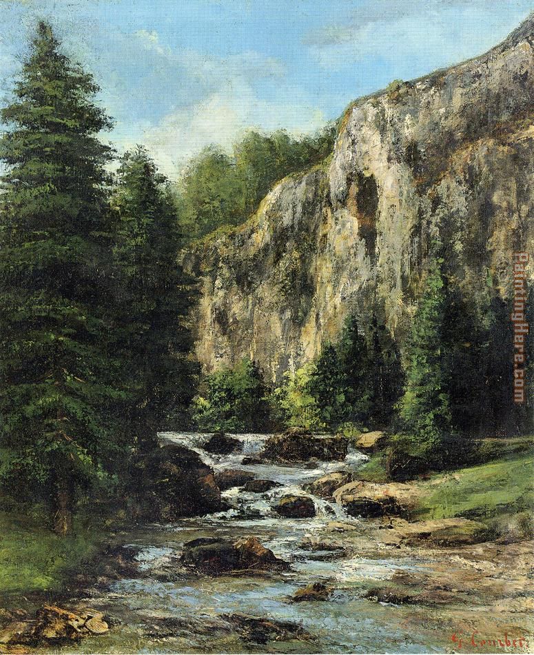 Gustave Courbet Study for 'Landscape with Waterfall